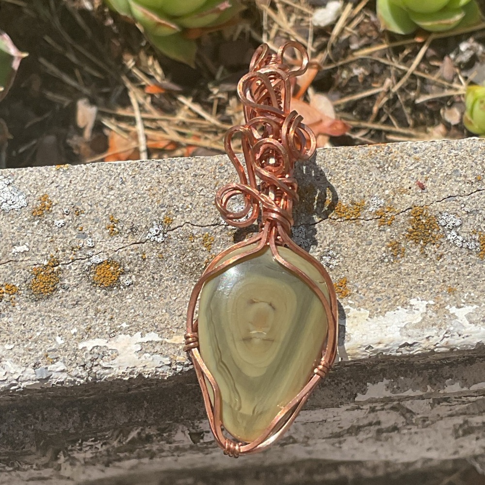 Imperial Jasper Copper Wire Wrap Pendant